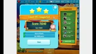 Pet Rescue Saga Level 315 Lost and Foundland   3 stars no boosters