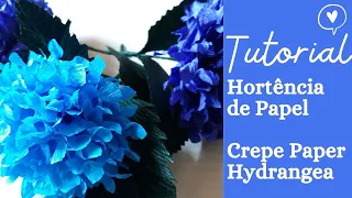 Como Fazer Hortência de Papel Crepe Fácil | Hydrangea paper flower tutorial | Easy Paper Craft 🌺