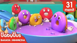 Donat Warna-warni Sedang Menari | Lagu Makanan Anak | Lagu Donat Anak | BabyBus Bahasa Indonesia