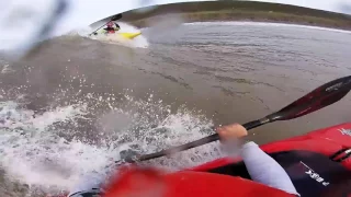 Saunton sands kayak surfing