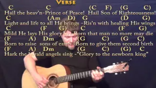 Hark the Herald Angels Sing - Fingerstyle Guitar Cover Lesson in C with Chords/Lyrics