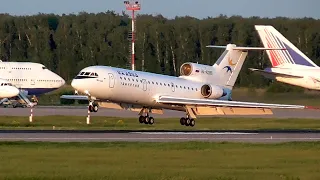 Yak-42 - landing with a jump / Domodedovo Airport