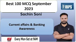 Best 100 MCQ 2023 September  IBPS PO MAINS 2023Current Affairs & Banking Awareness