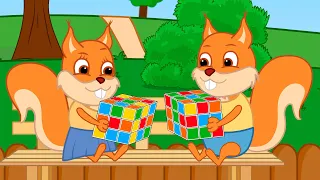 Famille d'Écureuil - J'aime le rubik's cube Animé 2024 en Français