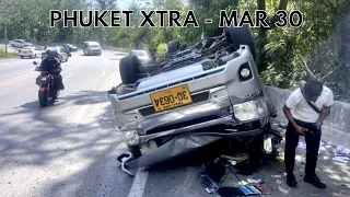 Van carrying tourists flips in Kamala, Phuket taxi driver intimidation || Thailand News