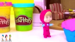 Masha and the Bear House kids toys & play dough pretend cooking   Маша и медведь дом