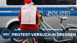 „Verpiss Dich“ - Frust bei "Querdenken"-Corona-Demonstranten in Dresden