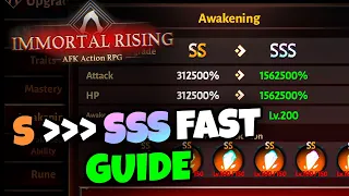 HOW TO MOVE FROM S TO SSS AWAKENING FASTER // IMMORTAL RISING GUIDE