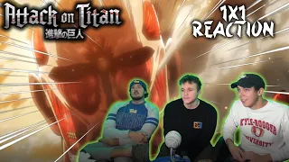 FIRST TIME WATCHING ANIME!! | Attack on Titan 1x1 "The Fall of Shiganshina Part 1" Reaction!!