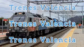 Trenes por Xativa y L'Alcudia Crespins. RENFE series 333, 120, 252 y mucho mas.