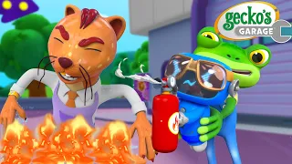 Burning Barbecue Bedlam! | Gecko's Garage | Trucks For Children | Cartoons For Kids