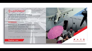 Leonardo in South America Webinar: C-27J and Aermacchi M-346FA light fighter for Latam air forces