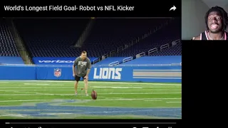 World's Longest Field Goal - Robot vs NFL Kicker Reaction