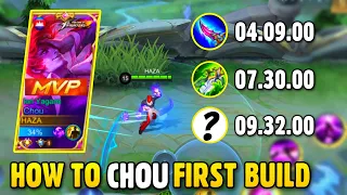 HOW TO CHOU FIRST ITEM BUILD 2022 FOR NEW SEASON 25 | TOP 1 GLOBAL CHOU GAMEPLAY - Mobile Legends