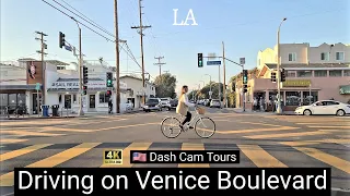 Driving from Venice Beach to Downtown Los Angeles via Venice Boulevard- 4K