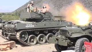 M18 Hellcat tank destroyer firing