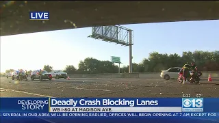 Deadly Crash On Westbound I-80 Into Sacramento; Only 1 Lane Open