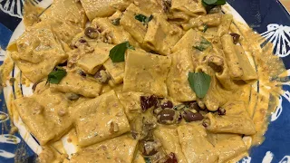 PACCHERI WITH DRIED TOMATOES, WALNUTS AND FRESH RICOTTA by Betty and Marco - Quick and easy recipe