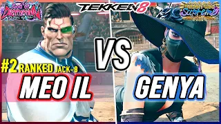 T8 🔥 Meo-IL (#2 Ranked Jack-8) vs Genya (Zafina) 🔥 Tekken 8 High Level Gameplay