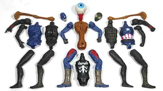 Merakit Mainan Spider-Man vs Venom vs Siren Head vs Captain America Avengers Superhero Toys