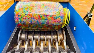 Breaking Glass Orbeez Bottles with Shredder | ASMR