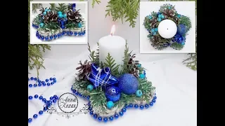 DIY новогод CHRISTMAS CANDLE holder from improvised materials in the shape of a starMaster class