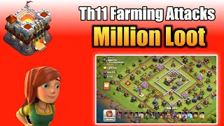 Coc Th11 Farming Attack Strategy | Th11 Million Loot Attack | Best Th11 Farming Strategy