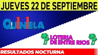 Resultados Quinielas Nocturnas de Córdoba y Entre Ríos, Jueves 22 de Septiembre