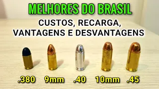 Custos, Vantagens e Desvantagens do 10mm, .45, 9mm, 40 e 380 - Por que são os melhores do Brasil?