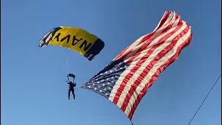 US Navy Parachute Team - Leapfrogs - National Anthem at the Western Idaho State Fair 🇺🇸