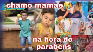 Gustavo irmão d Marília Mendonça  canta parabéns p Leo filho dela  ele chama por mamãe e mostra os