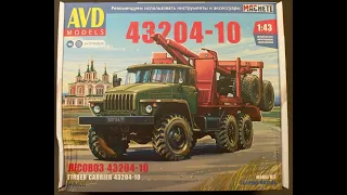 Лесовоз УРАЛ-43204-10 от AVD models 1:43 / timber carrier URAL-43204-10