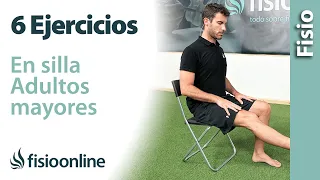 6 ejercicios FÁCILES  en SILLA para adultos MAYORES de 70