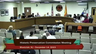 Montclair Historical Preservation Commission Meeting - December 14, 2023