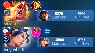 I FINALLY MET INUSYAHA IN RANKGAME!! 😱 (TOP 1 GLOBAL ZILONG! 👑) - INUYASHA x MIZAKI! 🔥