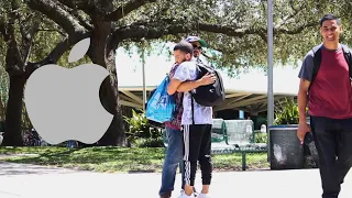 GIVING COLLEGE STUDENTS FREE APPLE PRODUCTS *EMOTIONAL*