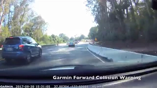 Garmin Forward Collision Warning (In Action)