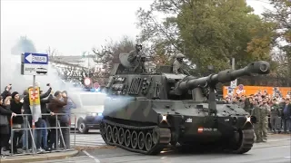 Ausmarsch der Panzerfahrzeuge vom Burgtheater - Nationalfeiertag Österreich 2018