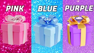 CHOOSE YOUR GIFT🎁😍 || PINK💗,BLUE💙,PURPLE💜 EDITION ||#3giftbox #wouldyourather #pickonekickone