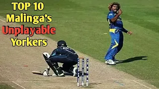 Top 10 Malinga's Unplayable Yorkers in Cricket ||