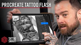 How to Design a Tattoo with Procreate Flash Stamps & Brushes from Tattoo Smart