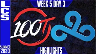 100 vs C9 Highlights | LCS Summer 2020 W5D3 | 100 Thieves vs Cloud9