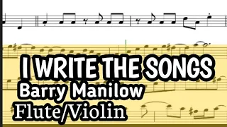 I Write The Songs Flute Violin Sheet Music Backing Track Play Along Partitura