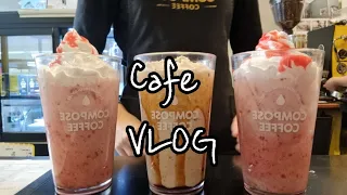 (sub)cafevlog / ❄🍓춥지만 포기할 수 없는 맛 🍓❄/ 카페브이로그 / 컴포즈커피 / 카페알바브이로그 /ASMR