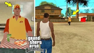 Куда убегает продавец Пиццы в начале игры GTA San Andreas?