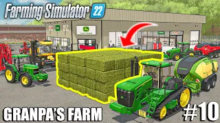 THIS IS HOW I TURNED 1.2 MILLION LITERS of HAY into BALES (GRANPA'S FARM) Farming Simulator 22