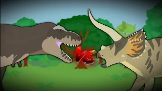 Scotty Tyrannosaurus Rex vs Yoshi Triceratops Animation ( Stick Nodes )