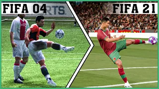 VOLLEY GOALS evolution with Cristiano Ronaldo [FIFA 04 - FIFA 21]