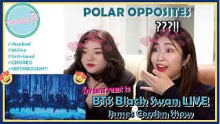 [BTS] 방탄소년단 BTS Black Swan reaction (LIVE in The Late Late show) 리액션