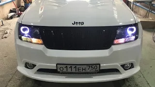 Установка билинз в фары с раздельным светом на примере Jeep GC WJ